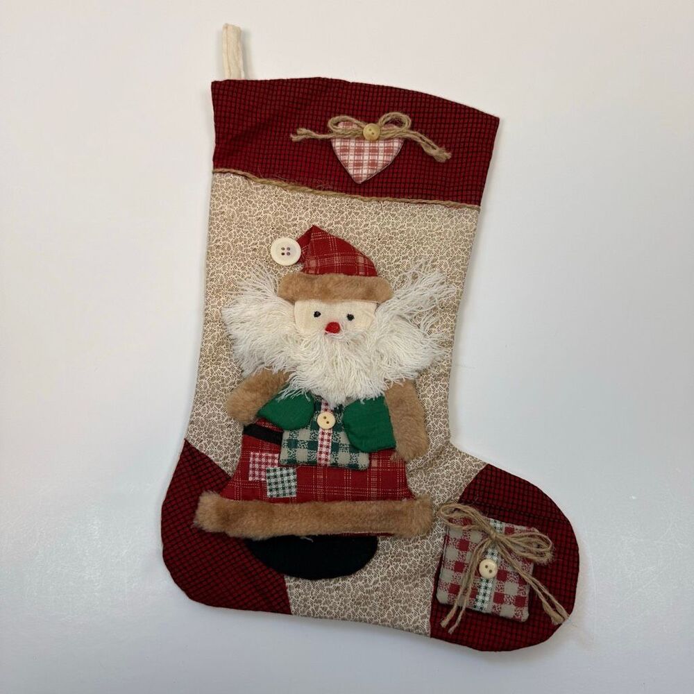 Vintage 90s Handmade Christmas Stocking‎